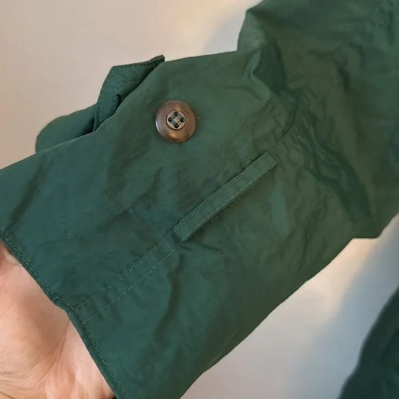 Vintage Emerald Green Trench Coat Size L - Picture 5 of 7